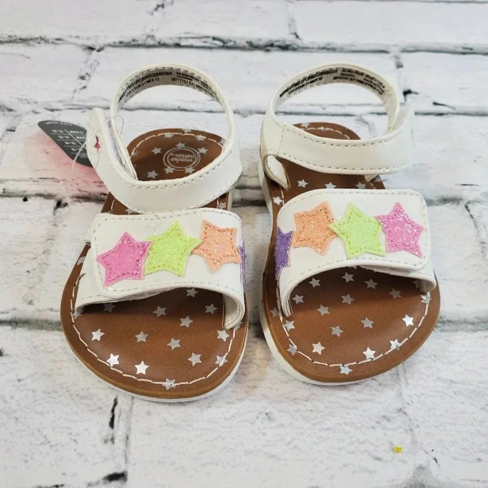 Baby White Star Strappy Sandal - Picture 2 of 9